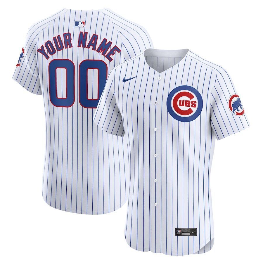 Men Chicago Cubs Nike White Home Elite Custom MLB Jersey->milwaukee bucks->NBA Jersey